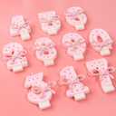 Pink Glitter Bow Cake Candles,2nd Birthday Candles,3.5 inch Large Size Pink Macaroon Number Candles Cake Topper Decorations for Kids Girls Adults Birthday Wedding Anniversary Party Supplies
