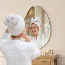 Hasipu Irregular Wall Mirror - 31"x20" Asymmetrical Frameless Mirror, Modern Decorative Mirrors for Living Room, Entryway, Hallway, Bathroom, Bedroom,Wall Mounted Home Decor