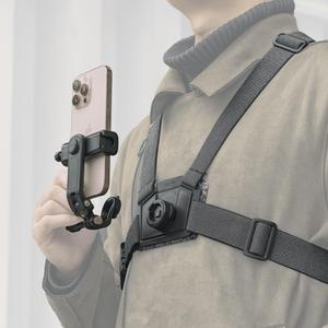 Adjustable Mobile Phone Chest Strap Harness Mount for POV/VLOG,Comfortable Design Cell Phone Clip Compatible with iPhone,Samsung,GoPro Hero 13/12/11,DJI Osmo Action 6/5 Pro/4/3
