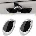 2 Pack Car Visor Sunglasses Holder (White) | Universal Anti-Scratch Clip, Secure & Easy-Access Storage for Sunglasses, Car Visor Accessories Gadgets