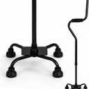 HealthSmart Quad Walking Cane, Sit To Stand Walker, Adjustable Canes for Men, Canes for Women, FSA HSA Eligible with Quad Base, Foam Handles Quad Cane, Black