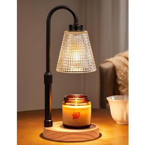 Innqoo Rustic Candle Warmer Lamp with Timer, Dimmable Candle Warmer for Jar Candles, Height Adjustable Wax Melts Warmer, Birthday Gifts for Women Mom, House Warming Gifts New Home Decor