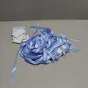 200 Pcs Scallop Name Place Cards for Table Setting DIY Wedding Placecards with Ribbon Include 100 Name Table Cards and 100 Ribbon for Weddings Party Celebrations Supplies(Dusty Blue)