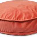 Round Floor Pillow Cover Velvet Throw Seating Pouf Yoga Meditation Cushion Plush Case Reading Room Decor Cover Only (19.7IN, Brick Red)