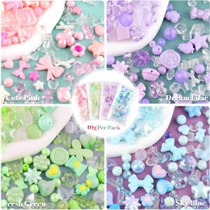 Acrylic Beads for Bracelet Making, Flower Bow Butterfly Candy GummyBear Aesthetic Bracelet Charms,Cute Beads for Jewelry Making DIY Necklace Keychain Phone Charm