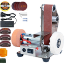 Mini Belt Sander, Electric Small Sander Knife Making Supplies, 7 Adjustable Speed Electric Knife Sharpener, Power Belt Grinder for Woodworking, Metal Working DIY (5'' x 6.5'' x 7.4'') 