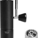TIMEMORE Manual Coffee Grinder Chestnut C3S Max Capacity 30g with CNC Stainless Steel Conical Burr, Internal Adjustable Setting, Double Bearing Positioning for Home/Travel/Camping - Black