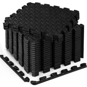 18pcs(12.6"x12.6"x0.4",18sqft) Puzzle Exercise Mat, EVA Interlocking Foam Floor Tiles, Non-Slip, Protective, Water-Resistant Flooring for Home Gym & Workout Equipment