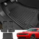 Car Floor Mats for Dodge Challenger RWD 2011-2023 Cargo Liner, 1st & 2nd Row Full Set Car Liners,Anti-Slip for Challenger Accessories 2012 2013 2014 2015 2016 2017 2018 2019 2020 2021 2022 4PCS Black