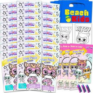 Disney SuperKitties Mini Birthday Party Favors Set - 24 Super Kitties Play Packs for Kids Bundle | Mini Coloring Books, Stickers, More for Goodie Bags Fillers Party Supplies