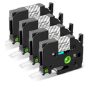 TZe-135 TZe135 TZe TZ Tape White on Clear Replacement for Brother P Touch Label Maker Tape 12mm 0.47 Laminated, Compatible with PT-D210 PT-D220 PT-H110 PT-D400 PT-D600, 1/2 in x 26.2 ft, 4-Pack 5 pack