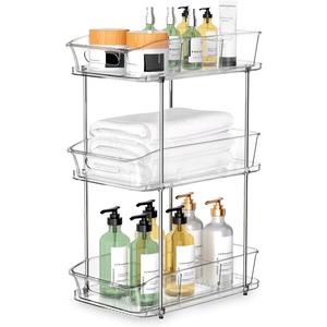incostar 3 Tier Under Sink Organizer and Storage  MultiPurpose Stackable Pantry Organizer with PullOut Clear Bins and Movable Dividers for Kitchen and Bathroom Cabinet