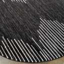 Rugshop Bohemian Stripe Stain Resistant High Traffic Living Room Kitchen Bedroom Dining Home Office Round Area Rug 8' Black