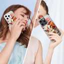 Magnetic Clear Case for iPhone 16 Plus, Floral Printing Pattern Design for Women Girls Shockproof Flower Protective Bumper Non-Yellow MagSafe Case, 6.7 (Pic 8)