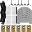 Bluevisk MS1 MAX Replacement Parts for For MONSGA MS1 MAX Robotic Vacuum Cleaner Parts with 1 Roller Brush, 4 HEAP, 6 Mop, 6 Dust Bags, 6 Side Brushes, 1 Clean Brush