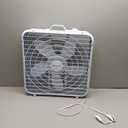 Comfort Zone Box Fan with Carry Handle, 20 inch, 3 Speed Full-Force Air Circulation Window Fan, Bedroom Floor Fan with 5 Blades, White Noise Cooling Fan, White