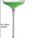 Cocktail Coupe Glasses, Long Stem, Hand Blown, 8 oz, Set of 4, Clear, 8.46 inches tall and 4.13 inches wide at the rim