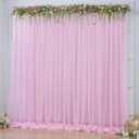 10x10ft Baby Pink Tulle Backdrop Curtain for Parites, Sheer Photo Backdrop Drpaes for Wedding Baby Shower Bridal Girl Shower Birthday Party Photo Shoot Background Decorations