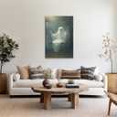 Vintage Halloween Wall Art Ghost On The Swing Poster Canvas print dark academia Room Decor Face Spooky Gothic for Halloween Party House Decor 8x12inch Framed (style-3)