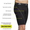 adidas Men's Performance Mesh Long Boxer Brief Underwear (3-Pack), For Active Sport And All Day Comfort (Large, Black/Onix Grey/Black)