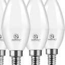 Energetic E12 LED Candelabra Light Bulbs 5.5W (60 Watt Equivalent), Daylight 5000K, 600LM Chandelier Light Bulbs, B11 Candle Bulbs for Ceiling Fan, RA 80 Recessed Can Light, Non-Dimmable, Pack of 3