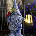 Nacome Solar Gnome Garden Statue for Decor: Outdoor Sculpture with Lantern for Outside Ornament Yard Art Lawn Porch Patio Balcony - Birthday Gifts for Women Mom