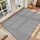 LEKEEPGO Ultra Thin Indoor Door Mat 36"x59", Low-Profile Door Mat Indoor Entrance, Non Slip Rubber Backing Inside Doormat Washable Welcome Front Entryway Dirt Trapper Entry Mat, Grey