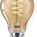 PHILIPS LED 60W A19 1-Pack Vintage Edison Spiral Amber (2000K) 400 Lumen (6.5W = 60W) Dimmable Flicker-Free Light Bulb