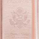 Passport Holder for Travel Essentials, Passport Cover Wallet Passport Holders for Women Men, PU Leather Passport Book Card Case with Pen Holder for Family Travel Must Haves Accessories, Rose Gold