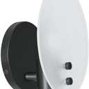 Pirxxiy Modern Soft Black Wall Sconces, Room Decor Wall Light Fixture with Oval Style Frosted Glass Shade, Bedroom Decor Wall Mount Light, Wall Lamp for Bedroom,Living Room, Bedside, Bathroom