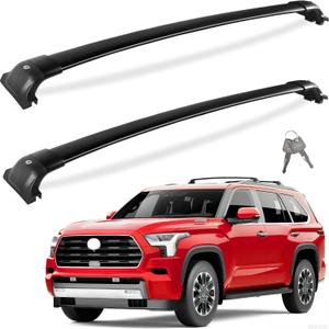 Tuyoung 260lbs Lockable Roof Rack Cross Bars Compatible with Toyota Sequoia 2023-2026 with Flush RailsAluminum Roof Rails Crossbars Cargo Bars Canoe Kayak Car Snowboard Rooftop Cargo Carrier Luggage