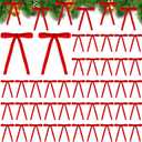 Joottuan Velvet Christmas Bow 5 x 7 inches Rustic Crafts Gift Bows Vintage Velvet Ribbon Wreath Bows for Christmas Tree Home Decor Indoor Outdoor Decoration (48, Red)