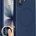 Miracase Magnetic for iPhone 17 Case, Compatible with MagSafe, Integrated Silicone Camera Control Cover, 3.0mm Thicken Shockproof Drop Protection Phone Case for 17,Dark Blue