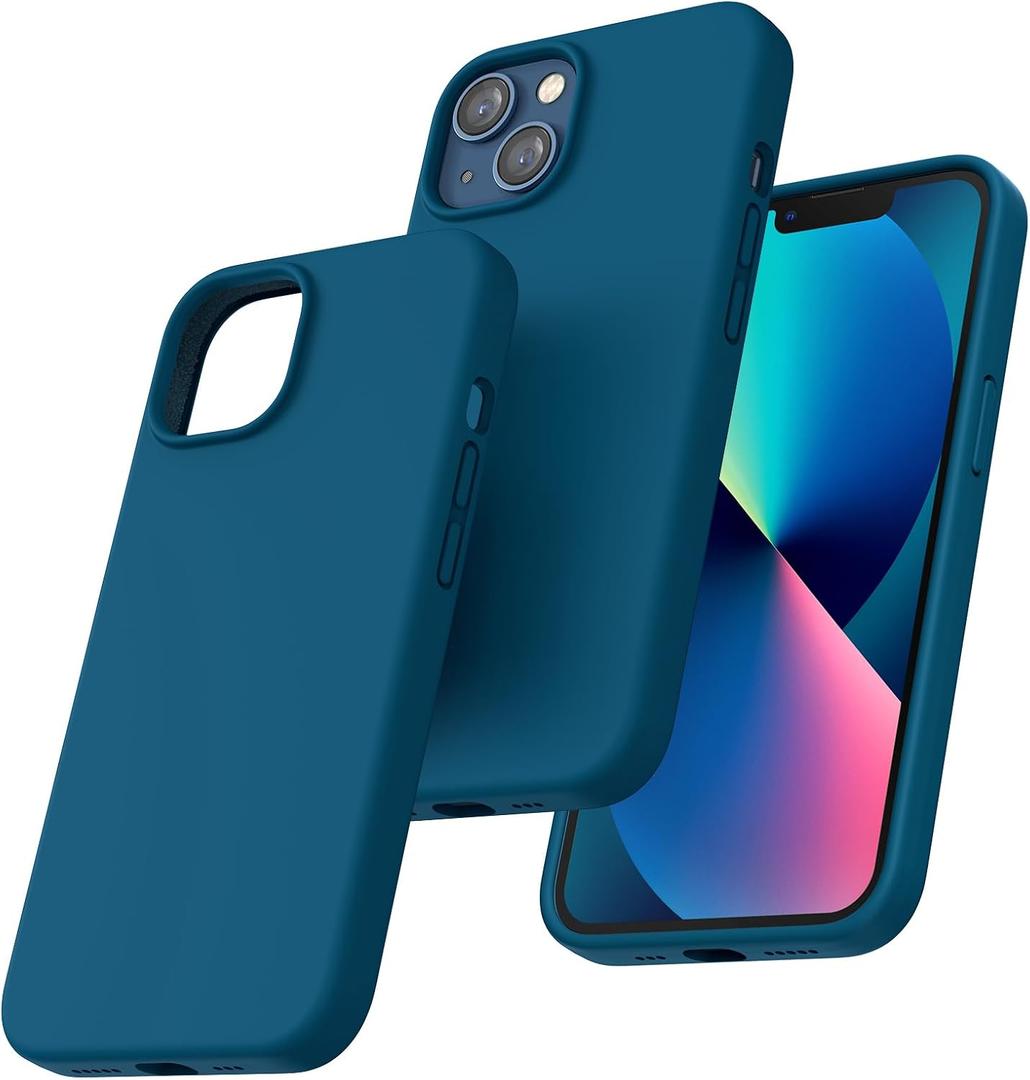 7 x TOCOL for iPhone 13 Case, Slim Silicone Case for iPhone 13 6.1 Inch, Precise Fit, Anti-Slip, Drop Protection, Midnight Blue