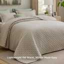 Bedsure Quilts Queen Size - Linen Bedspread Queen Size & Lightweight Comforter, Modern Farmhouse Coverlet with Clover Pattern, Ultra Soft All-Season Bedding, 90 x 96 Inches | Stitch-Free Quilting, Ultra Soft, Lightweight, Machine Washable, Pet-Friendly