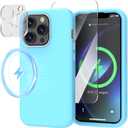ACKETBOX for iPhone 13 Pro Max Case, Full Body Rugged Cover,Magnetic Case for iPhone 13 Pro Max 6.7 in(Light Blue)