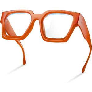 livho Oversized up to 99% Blue Light Blocking Glasses for Woman - Rectangle Fashion Glasses for Computer, Chic Preppy Frame (Brick)