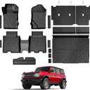 Floor Mats for Ford Bronco 2021-2026, All Weather Floor Mats Trunk Cargo Liner with Backrest Protectors and Door Sill Guards Accessories, Full Coverage Set (Fit 4 Door Models)