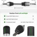 Pair (2) Front CV Axle Shaft Assembly fits for Nissan Rogue (AWD Only) 2.5L 2008-2013, for Rogue Select (AWD Only) 2.5L 2014-2015 NOT for FWD Driver & Passenger Side