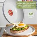 T-fal Refresh Ceramic Nonstick Saute Pan with Lid 5 Qt, Made without PFOA and PTFE, Oven and Broiler Safe up to 350F Cookware, Frying Pan, Stay-Cool Handle, Skillet Pots and Pans, Moon Grey