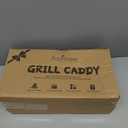 Grill Caddy for Outdoor Grill, BBQ Caddy with Camping Paper Towel Holder and Plate Holder, Picnic Utensil Condiment Kitchen Organizer for Camper, RV Patio Tailgate Essentials, Grilling Gifts for Men
