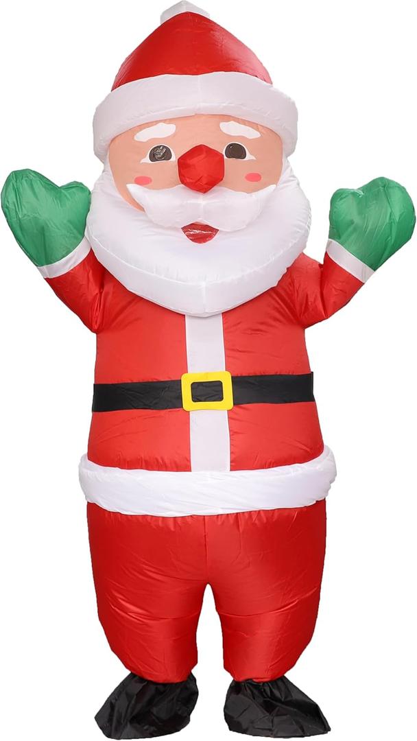 Inflatable Christmas Costume for Adult, Air Blow up Christmas Full Body Suit Festival Carnival Outfit (Santa Claus)