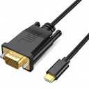 USB C to VGA Cable 3ft, VGA to USB C Cable for Monitor, Compatible with MacBook Pro/Air, iPad Pro, Phone, Laptop, Projector