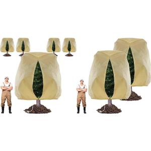 TCBWFY 95x80 Inch Huge Plant Covers Freeze Protection Frost Cloth for Outdoor Plants,2.82oz/yd Thickened Winter Tree Covers with Zipper Drawstring,6 Pack Frost Blanket from Wind,Pest and Animal