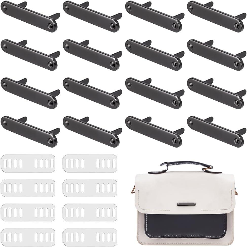 PH PandaHall 16pcs Metal Labels Rectangle Blank Stamping Tags Metal Engraved Plates for Handmade Purse Bag Backpack Hat Shoes DIY Craft Memorial Art Sewing Items, Gunmetal, 1.87x0.37inch