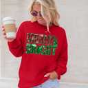 Christmas Sweatshirts for Women Merry and Bright Sweatshirt Sequin Merry Christmas Shirt Xmas Holiday Pullover Tops (Red, XXL)