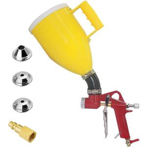 Joywayus Air Hopper Spray Gun with 4.0mm/6.0mm/8.0mm Nozzle Paint Texture Drywall Painting Sprayer, Yellow, 0.79 Gallon (3 L) Elbow