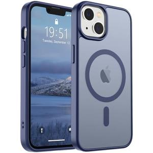 SUPFINE Magnetic for iPhone 14 Case & iPhone 13 Case (Compatible with MagSafe) (Military Grade Drop Protection) Translucent Matte Shockproof Phone Cover,Lavender Gray