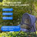 Pet Stroller Oxford Cloth Foldable Dog Strollers for Small Dogs and Cats Suitable for All Road Surfaces Wide-View Panoramic Window 4 Wheels with Brakes Portable Design, Easy to Store (Blue)