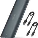 SSK Aluminum M.2 NVME SATA SSD Enclosure Adapter, Tool-Free External SSD Reader USB C 3.1/3.2 Gen 2 10Gbps PCIe, 6Gbps SATA M Key B+M Key M.2 Enclosure, Support UASP Trim for 2230/2242/2260/2280